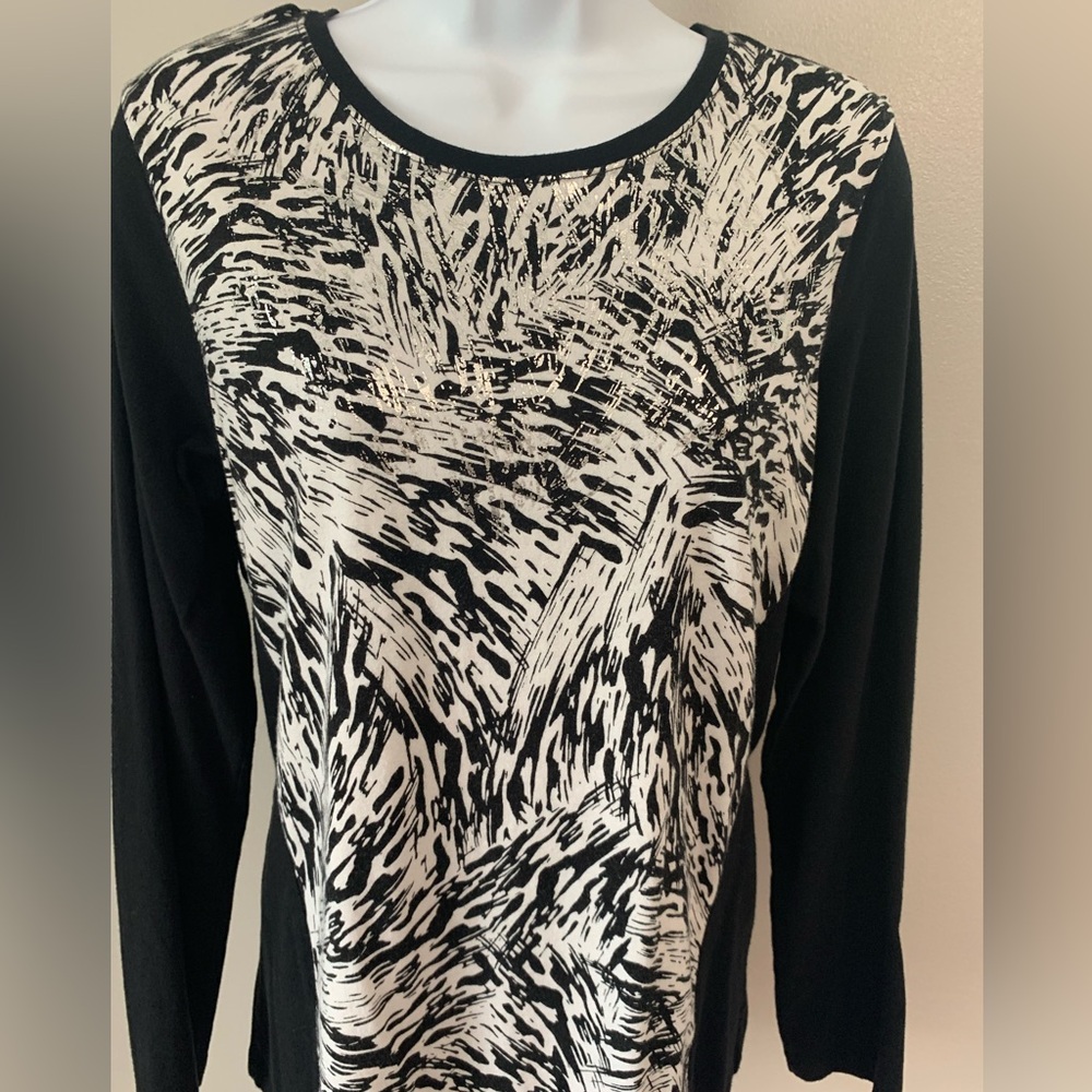 Christopher & Banks Crew Neck Printed Top
